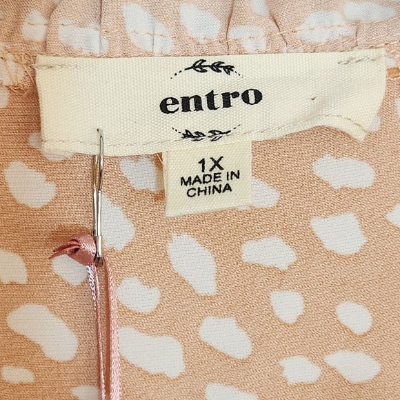 Entro Boho Print Tiered Tunic Size 1X NWT