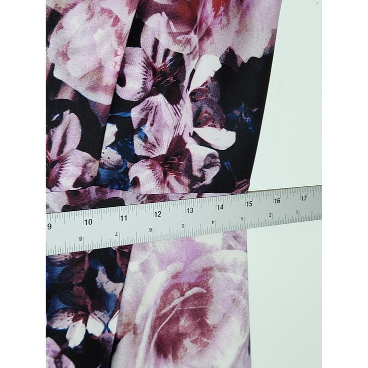 Gabby Skye Purple Floral Print A-Line Dress Size 12