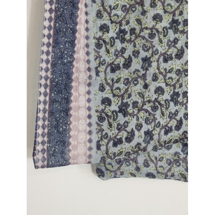 J. Jill Purple Blue and Green Floral Print Infinity Scarf 20.5 x 33