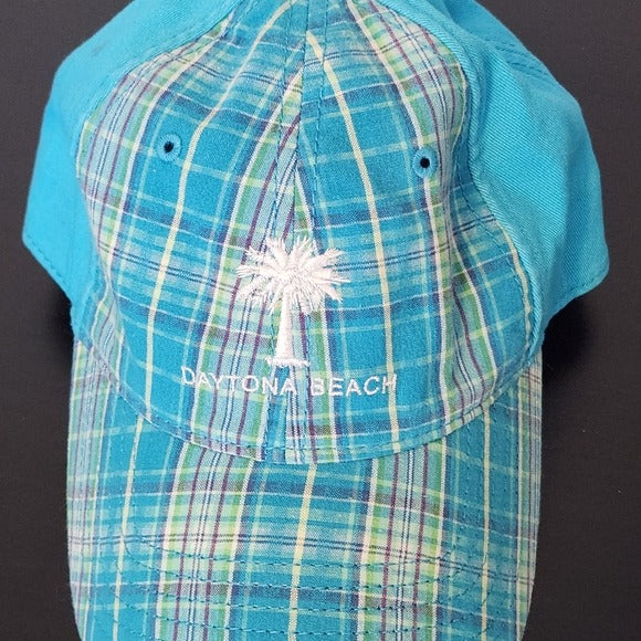 Women's Blue Plaid Daytona Beach Baseball Cap One Size