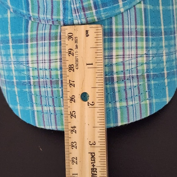 Women's Blue Plaid Daytona Beach Baseball Cap One Size