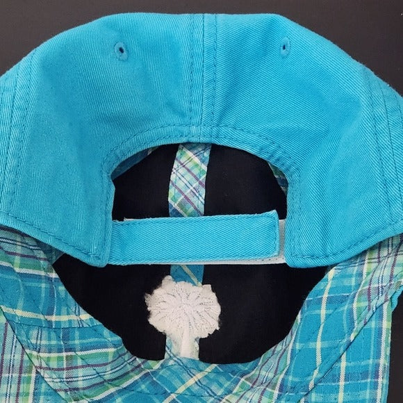 Women's Blue Plaid Daytona Beach Baseball Cap One Size