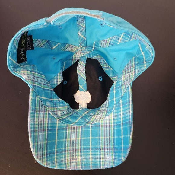 Women's Blue Plaid Daytona Beach Baseball Cap One Size