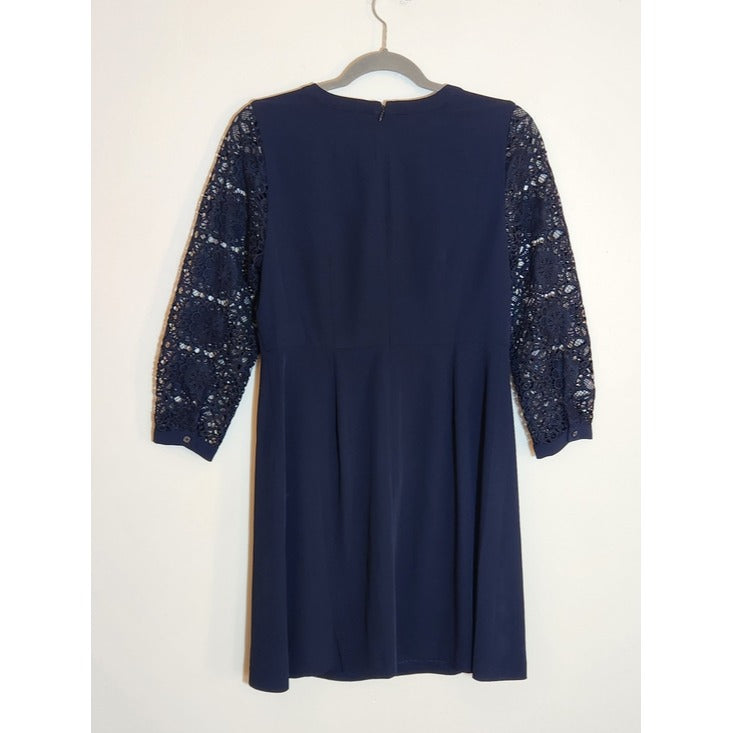 LOFT Navy Lace Sleeve Mini Sheath Dress Size 6 Petite NWT Wedding Guest Dress