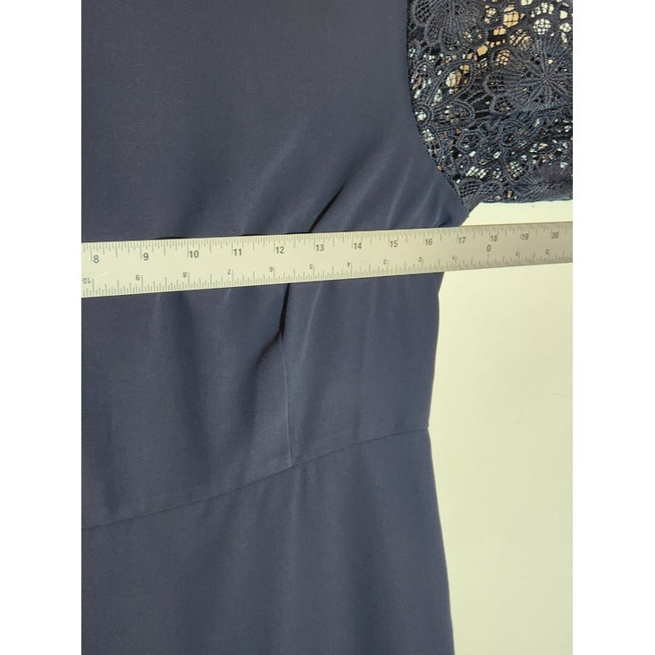 LOFT Navy Lace Sleeve Mini Sheath Dress Size 6 Petite NWT Wedding Guest Dress