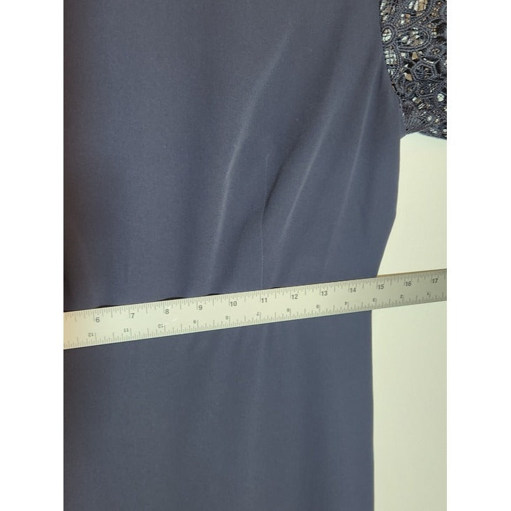LOFT Navy Lace Sleeve Mini Sheath Dress Size 6 Petite NWT Wedding Guest Dress