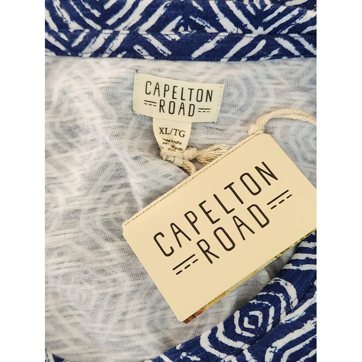Capelton Road Navy and White Print T-Shirt Dress Size XL NWT