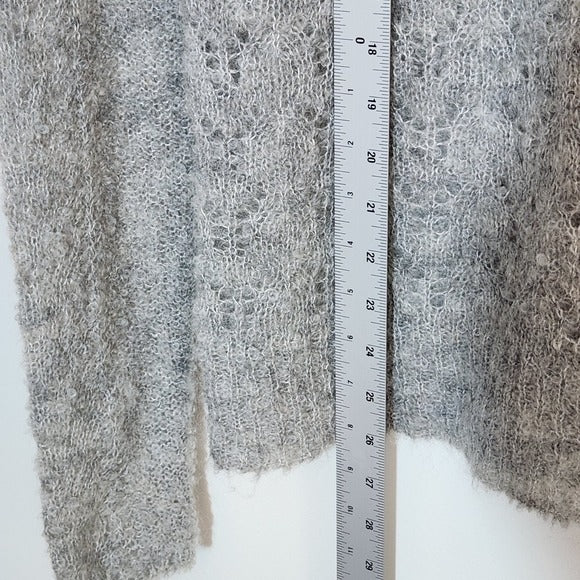 Magaschoni Gray Fuzzy Open Knit Sweater Size Medium NWT