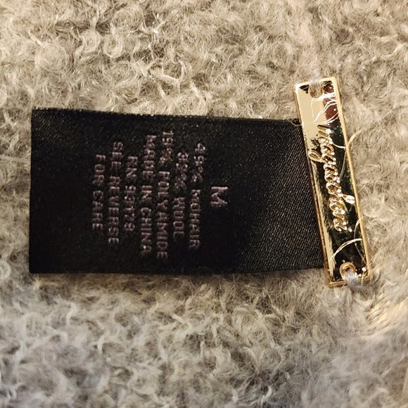 Magaschoni Gray Fuzzy Open Knit Sweater Size Medium NWT