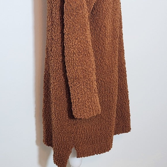 Umgee Long Sleeve Mini Brown Sweater Dress Size Medium