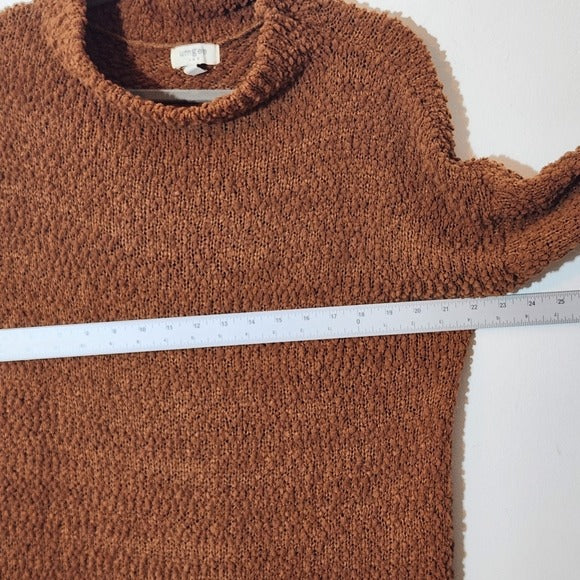 Umgee Long Sleeve Mini Brown Sweater Dress Size Medium