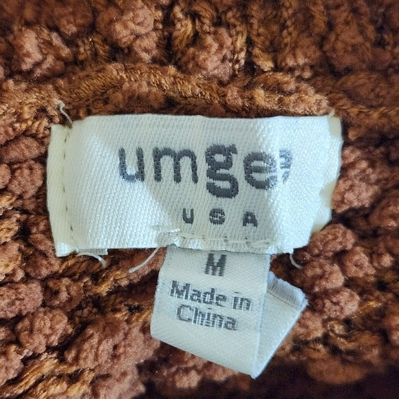 Umgee Long Sleeve Mini Brown Sweater Dress Size Medium