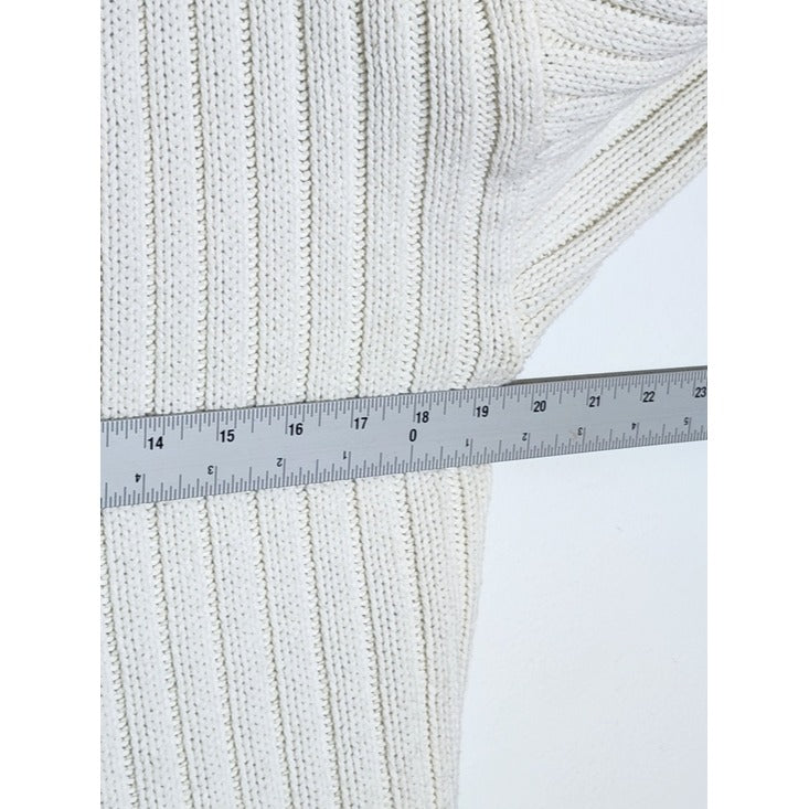A New Day Cream Ribbed Knit Cardigan Sweater Size Small