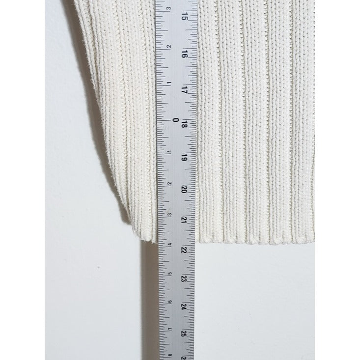 A New Day Cream Ribbed Knit Cardigan Sweater Size Small