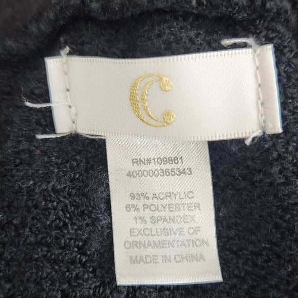 C. Wonder by Christian Siriano Black Infinity Scarf with Metallic Silver Edge