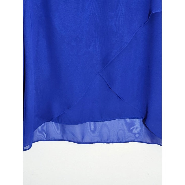 Melissa Paige Cobalt Blue Long-Sleeve Layered Blouse Size Small