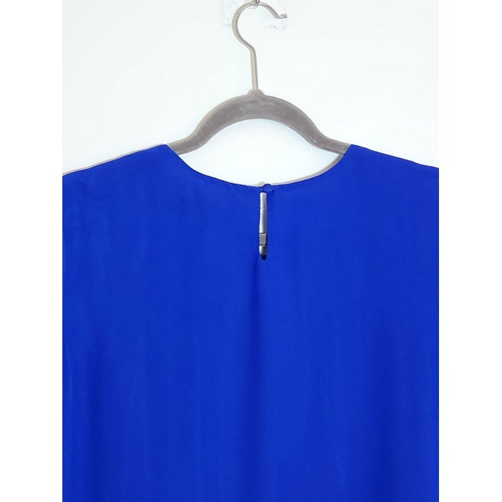 Melissa Paige Cobalt Blue Long-Sleeve Layered Blouse Size Small