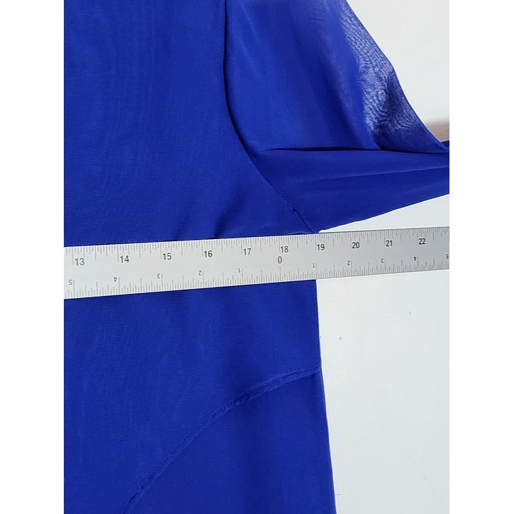 Melissa Paige Cobalt Blue Long-Sleeve Layered Blouse Size Small
