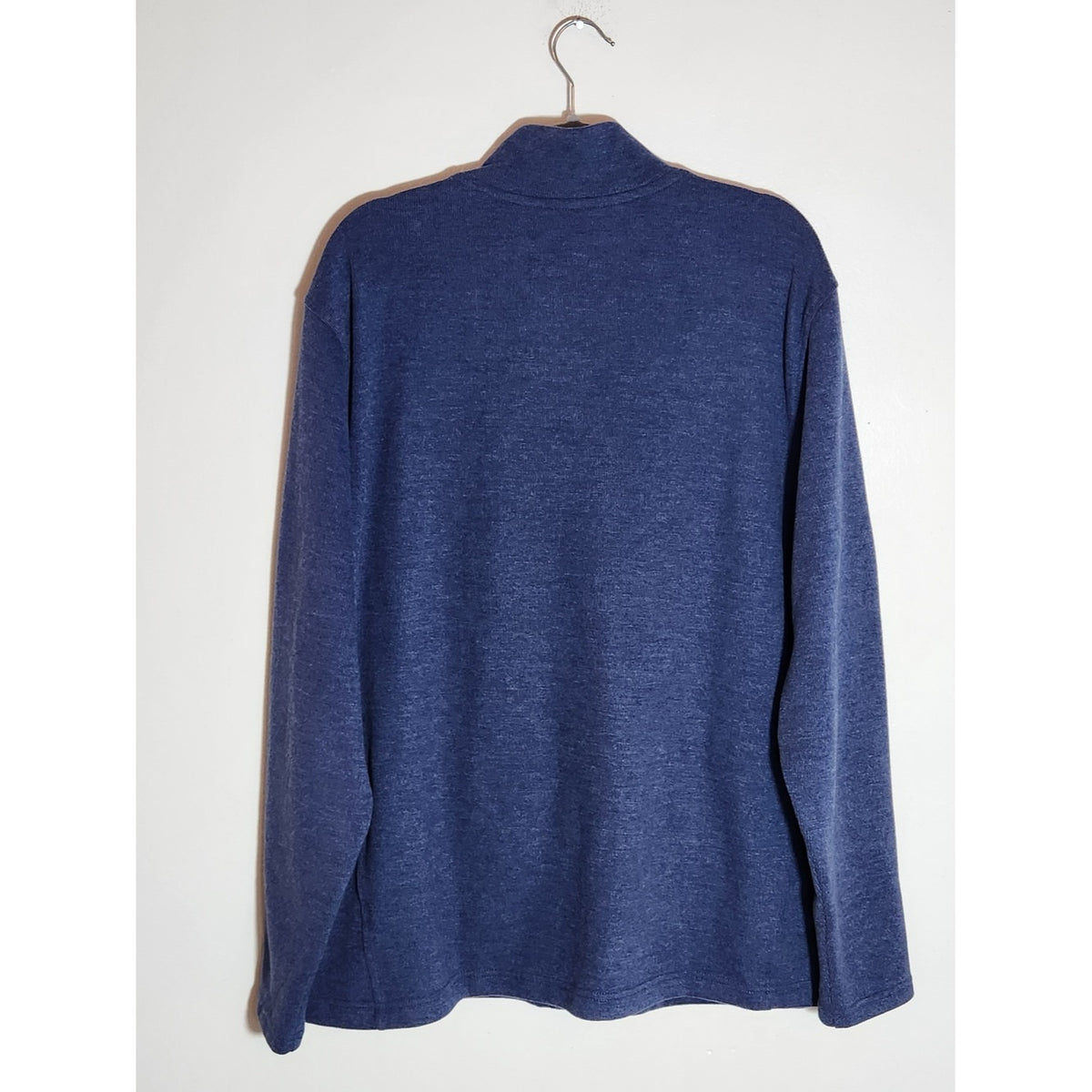 Lands' End Blue Full Zip Mock Neck Sweater with Pockets Size XL