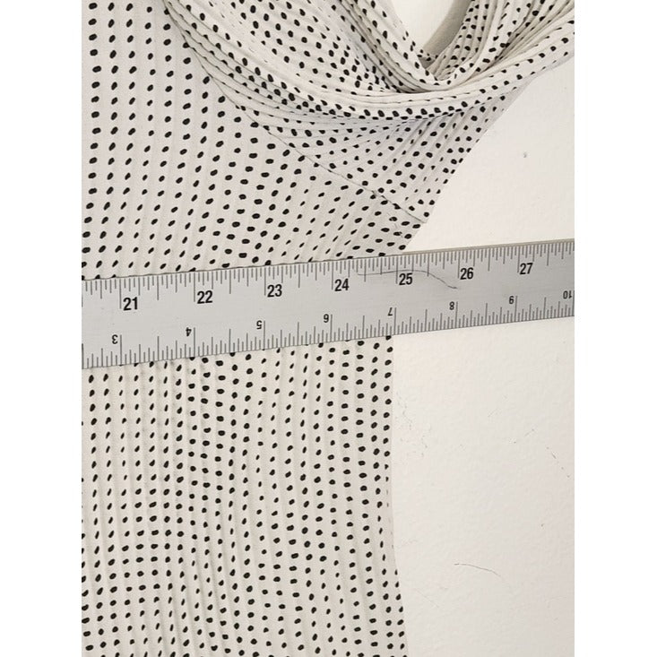Adrianna Papell White and Black Polka Dot Pleated Blouse Size Small