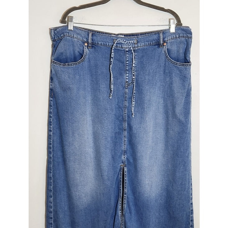 Lane Bryant Womens Chambray Denim Midi Skirt Size 20 Flaw