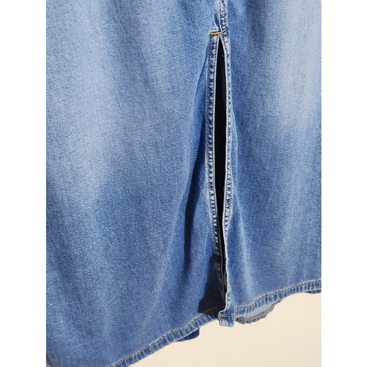 Lane Bryant Womens Chambray Denim Midi Skirt Size 20 Flaw