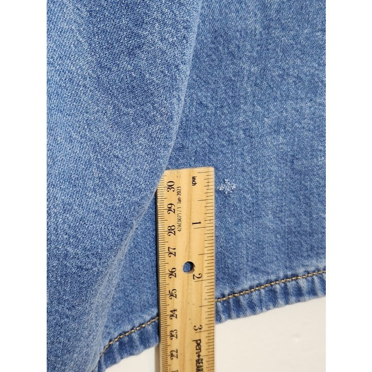 Lane Bryant Womens Chambray Denim Midi Skirt Size 20 Flaw