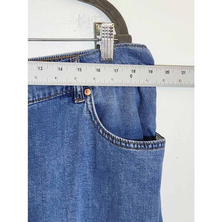 Lane Bryant Womens Chambray Denim Midi Skirt Size 20 Flaw