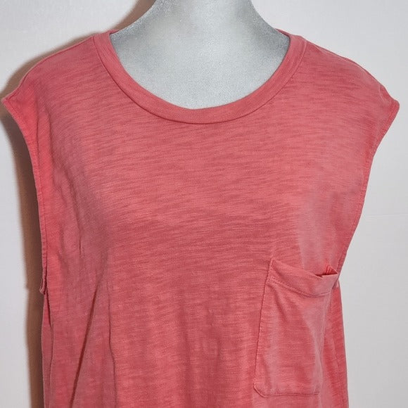 Lou & Grey Sleeveless Pink Muscle Tee Size Large Pink Textured Sleeveless Top