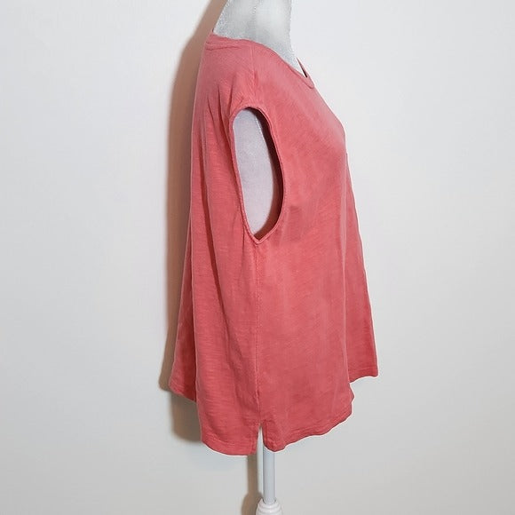 Lou & Grey Sleeveless Pink Muscle Tee Size Large Pink Textured Sleeveless Top