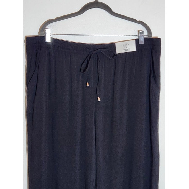 Serra Black Flowy Drawstring Pants Size XL NWT