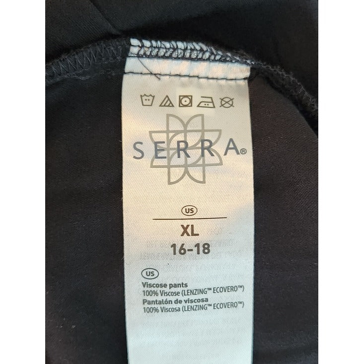 Serra Black Flowy Drawstring Pants Size XL NWT