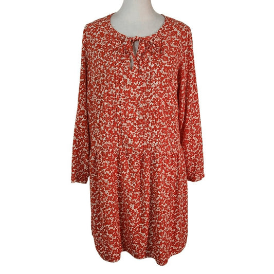 Old Navy Red Floral Mini Dress Size Medium Red Poppy Floral Peasant Mini Dress