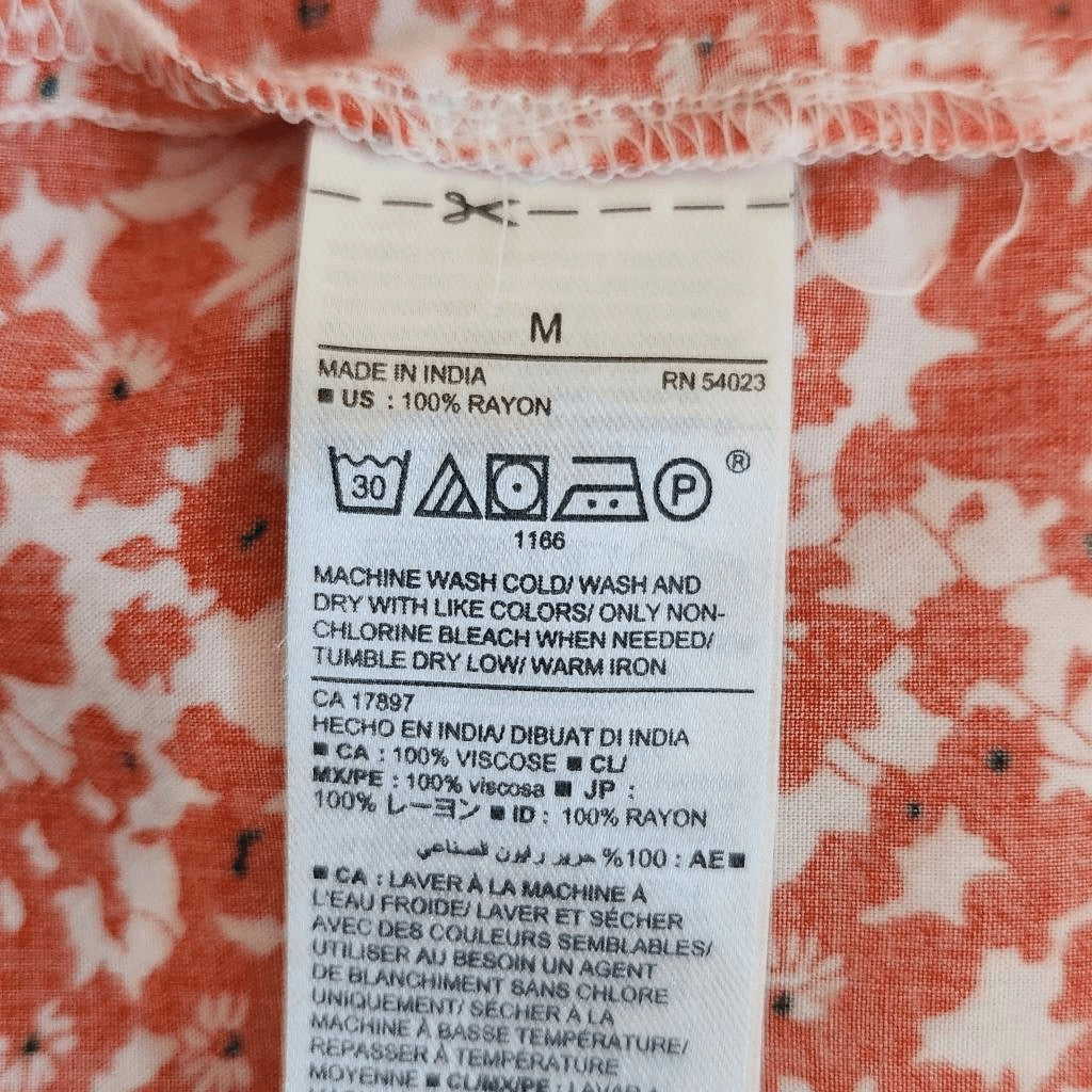 Old Navy Red Floral Mini Dress Size Medium Red Poppy Floral Peasant Mini Dress