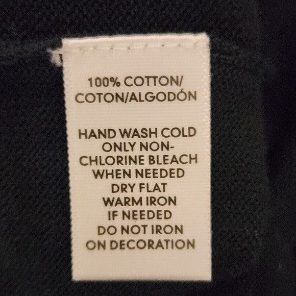 Loft Black Lightweight Sparkly Fine Knit Sweater Cardigan Size Medium Petite