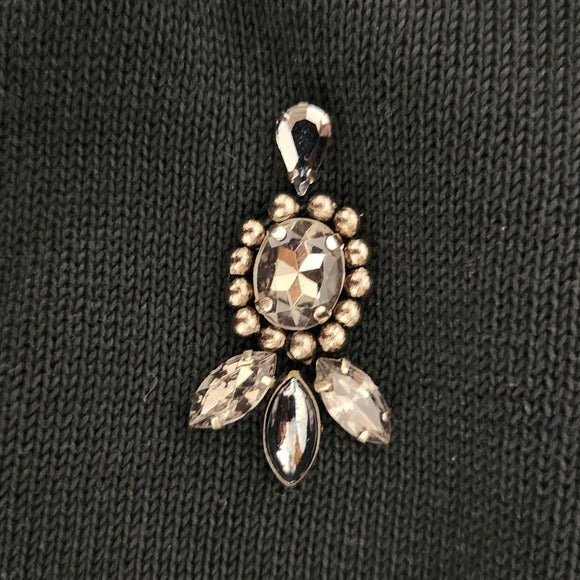 Loft Black Lightweight Sparkly Fine Knit Sweater Cardigan Size Medium Petite