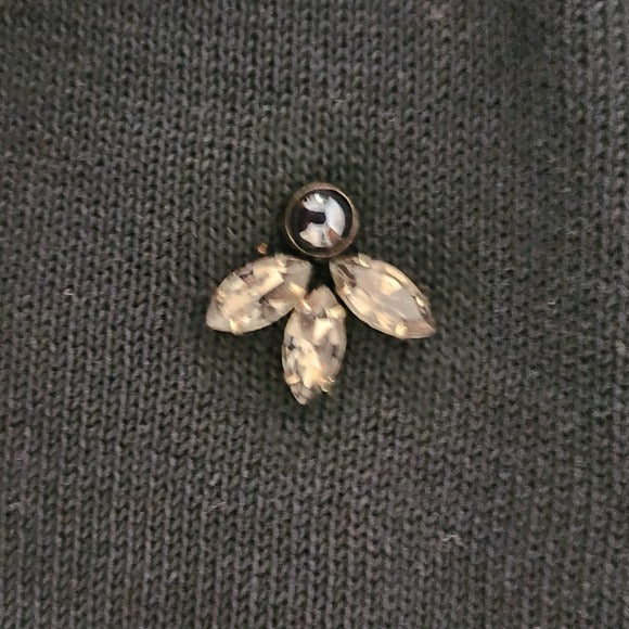 Loft Black Lightweight Sparkly Fine Knit Sweater Cardigan Size Medium Petite