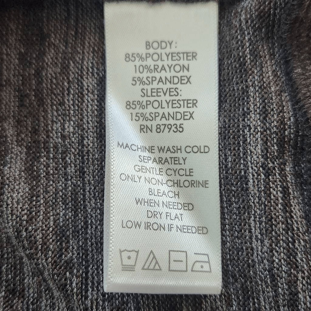 LOGO by Lori Goldstein Brown Zip-Front Cardigan Size Small Brown Cardigan