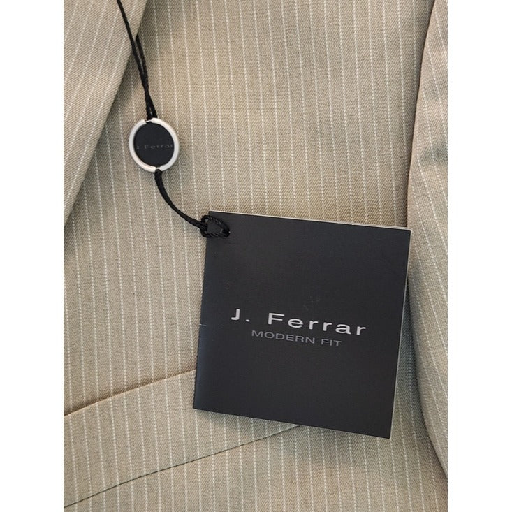 J. Ferrar Light Khaki Stripe Blazer Size 42R NWT