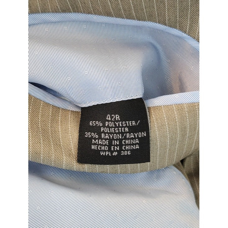 J. Ferrar Light Khaki Stripe Blazer Size 42R NWT