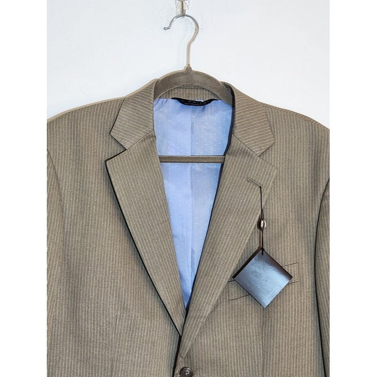 J. Ferrar Light Khaki Stripe Blazer Size 42R NWT