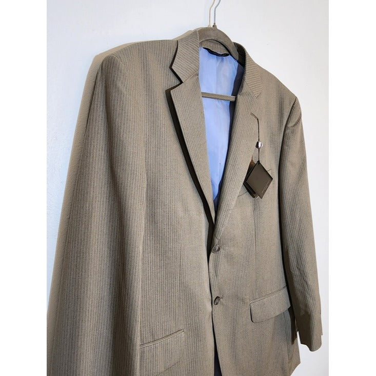 J. Ferrar Light Khaki Stripe Blazer Size 42R NWT