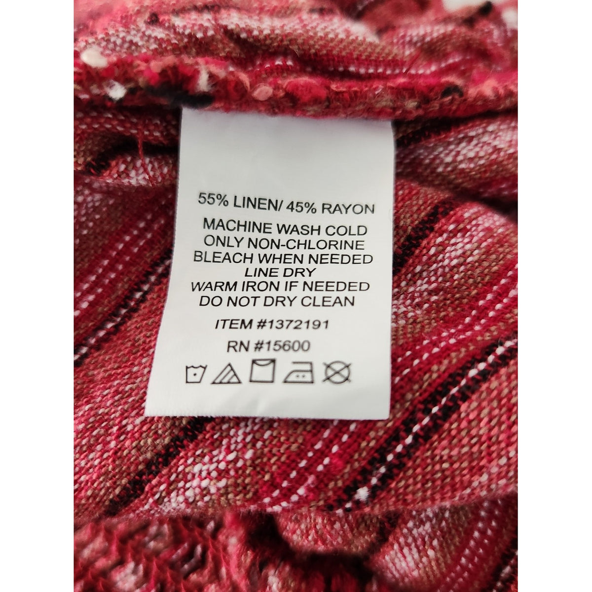 Briggs Burgundy Striped Boho Linen Blend Pull-On Shorts Size Large