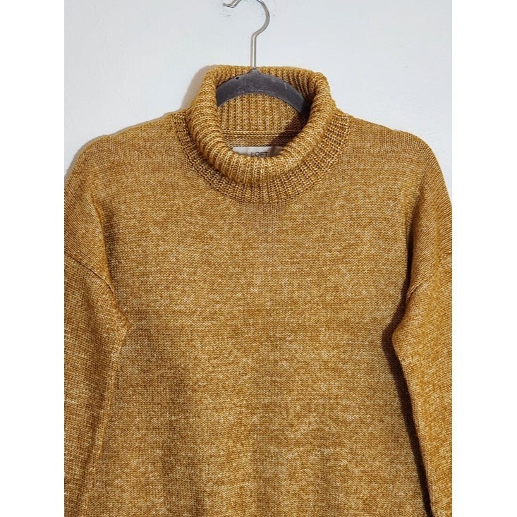 LOFT Mustard Gold Fuzzy Turtleneck Sweater Size Small