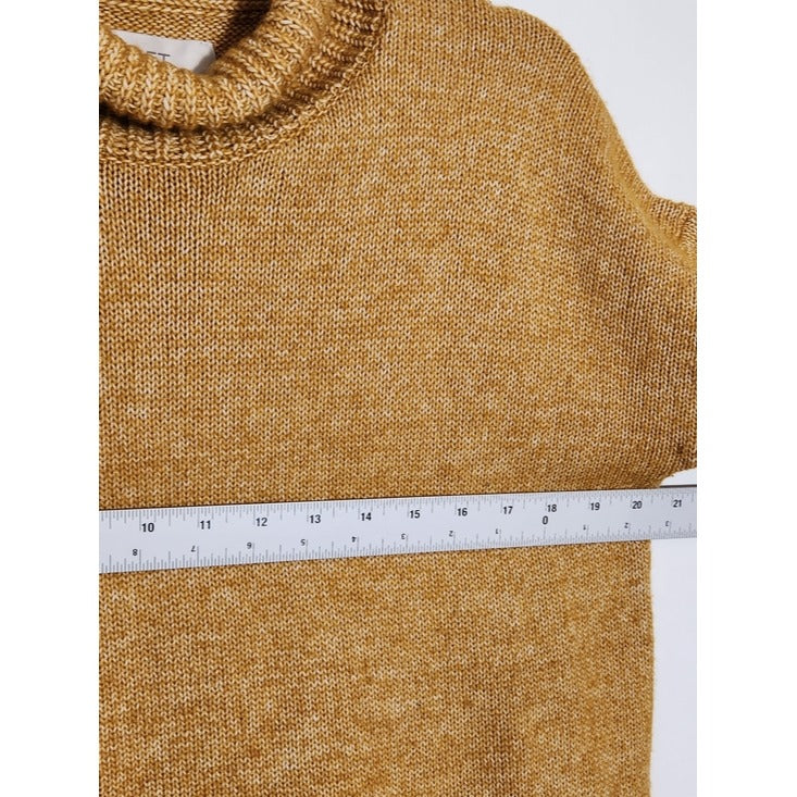 LOFT Mustard Gold Fuzzy Turtleneck Sweater Size Small