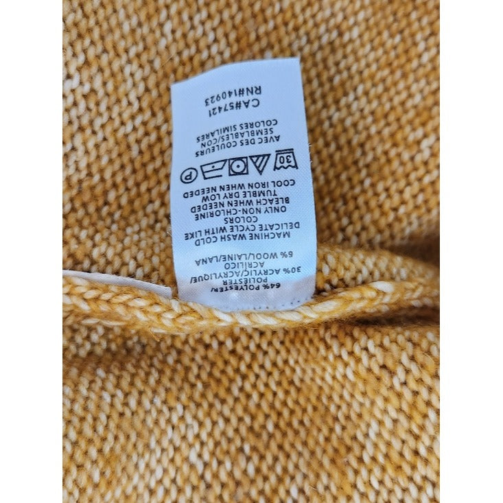 LOFT Mustard Gold Fuzzy Turtleneck Sweater Size Small