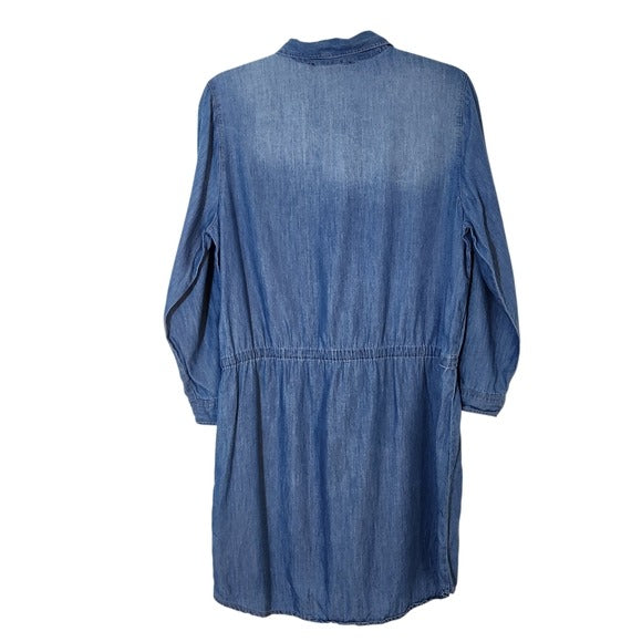 Gloria Vanderbilt Chambray Shirt Dress Size Medium Chambray Mini Dress