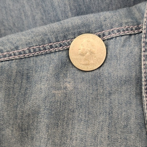 Gloria Vanderbilt Chambray Shirt Dress Size Medium Chambray Mini Dress