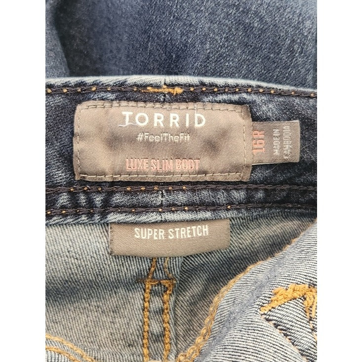 Torrid Dark Wash Luxe Slim Boot Bootcut Jeans Size 16