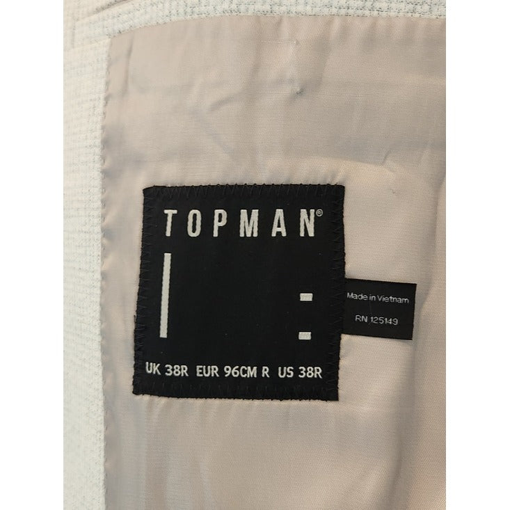 Topman Light Gray Textured Sport Coat Size 38R